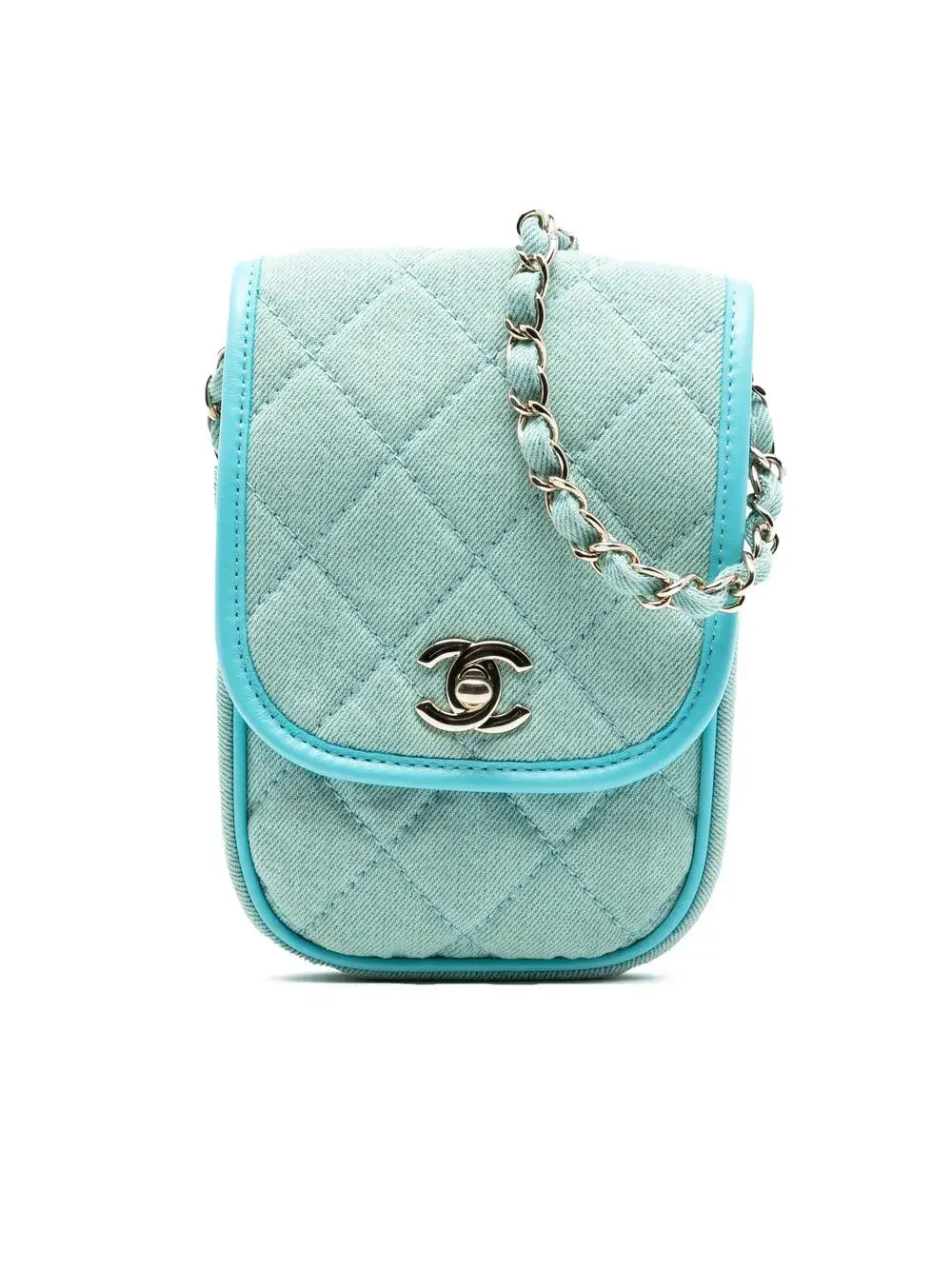 Chanel Flap Messenger Bag Quilted Denim #287670C25B